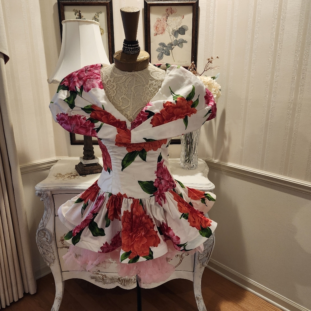 Vintage Summer Couquette Girl Custom Babydoll Dress S